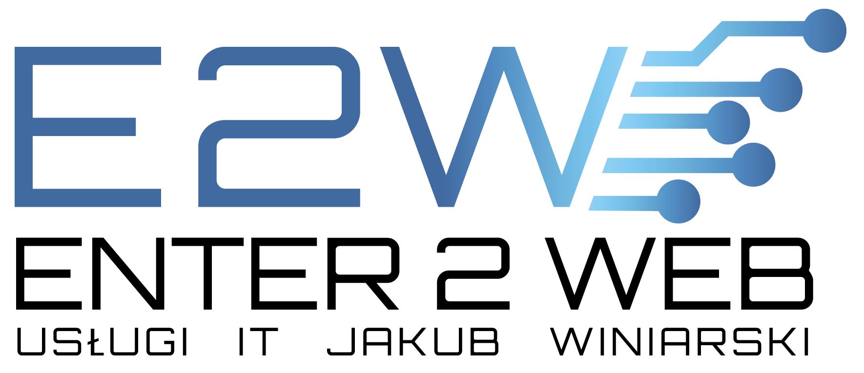logo - zawiera opis działalności - usługi IT Jakub Winiarski
