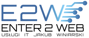 Logo Enter@Web - Usługi IT Jakub Winiarski, przekierowanie na stronę główną.